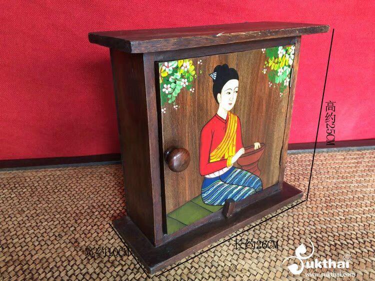 Đông Nam Á Thái sinh thái quan trọng tủ treo tường hộ gia đình rắn gỗ quản lý tủ trang trí tường hộp lưu trữ hộp hiên - Cái hộp hộp gỗ