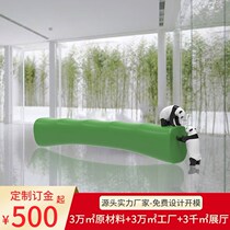 Hui play FRP leisure chair Cartoon panda bamboo long stool Shopping mall rest area seat outdoor creativity etc