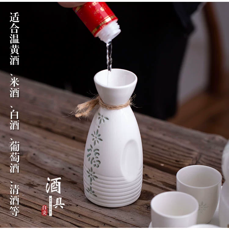 Rượu ấm shochu nồi nhà gốm tinh tế rượu vang Trung Quốc bộ rượu vang vàng rượu vang trắng rượu vang hầm rượu vang nóng - Rượu vang