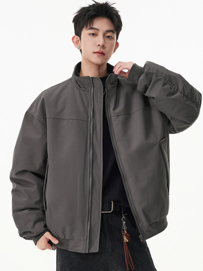 Pure American Coach Jacket Cotton Jacket Men's Autumn and Winter Thickened Cotton Jacket Stand Collar Jacket Workwear Pilot Jacket