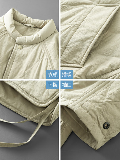 Pure 90 goose down rhombus down jacket for men in winter, light and thin American retro warm and cold-proof baseball uniform jacket