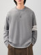 Chun Tuan 720G Heavy Striped Sweater Men's Winter American Retro Thickened Warm Round Neck Lazy Bottoming Sweater