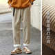 Japanese 460G heavy corduroy pants men's autumn and winter loose straight sweatpants retro tapered workwear casual pants