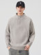 810g Heavyweight Half-Zip Sweater for Men, Winter American Style Loose Solid Color Half-High Collar Thickened Warm Knitwear Jacket