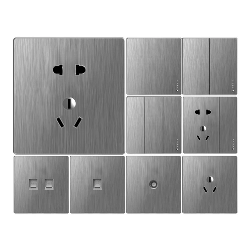 OU Ben Switch Spocket 86 Home с матовой серой стеной темной установки Поры панели панели Пористые One One 5 пять -отверстие USB