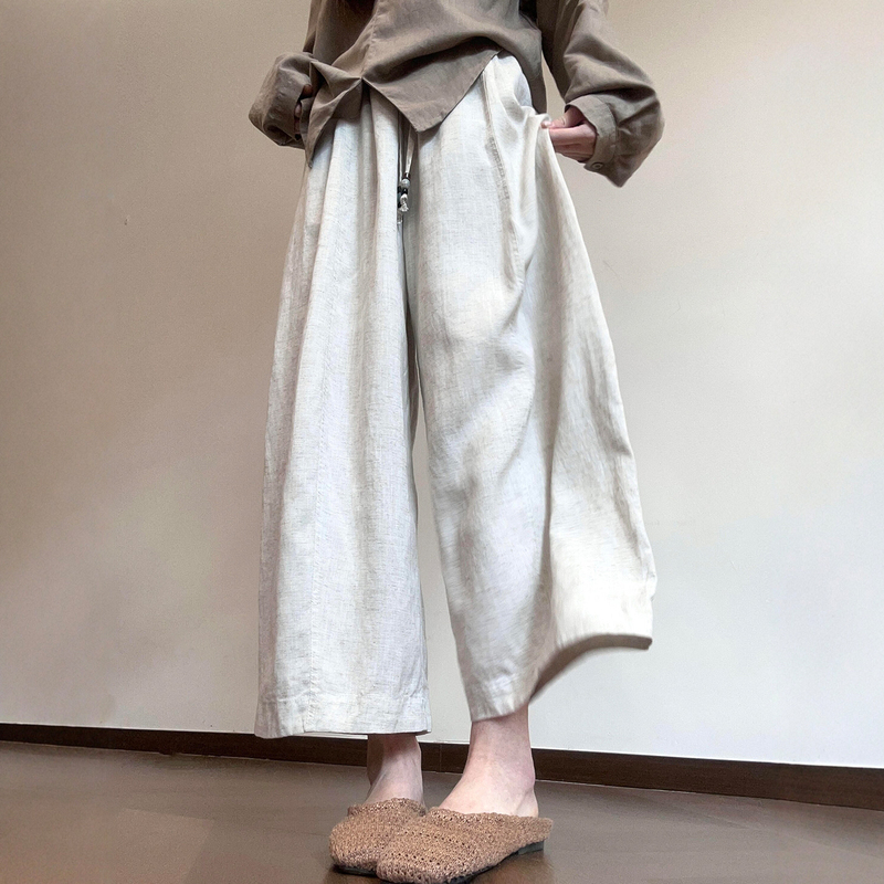 Lyocell Tencel Linen Pants, Old Money Style, Plus Size, Loose Wide-Leg, Slimming, Very Nice-Looking Thin Pants for Summer