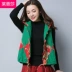Trung Quốc Tang phù hợp với áo vest gió quốc gia phụ nữ retro cotton lanh in vest chần đệm ấm áo vest nữ - Áo vest