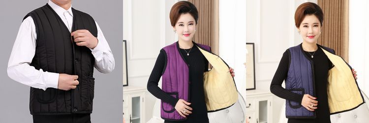 Áo vest nữ trung niên và cao tuổi Phụ nữ và nam và nữ mùa thu Bảo vệ lạnh mùa thu cho phụ nữ thời trang áo ấm nhỏ 6020 - Áo vest