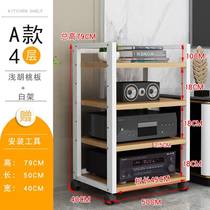 Domineering scaffolding moves the wheeled steel wood storage layer spacing adjustable sound cabinet instrument rack audio-visual TV cabinet