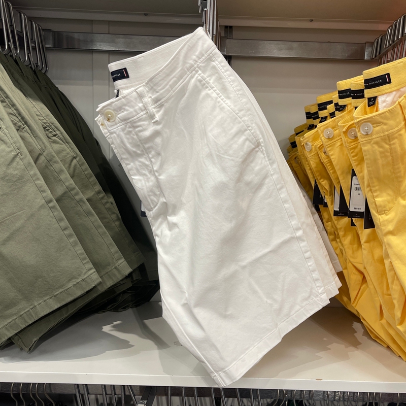 26 Summer Tommy Hilfiger Men's Casual Solid Color Versatile Breathable Straight Shorts Five-Point Shorts Stretch
