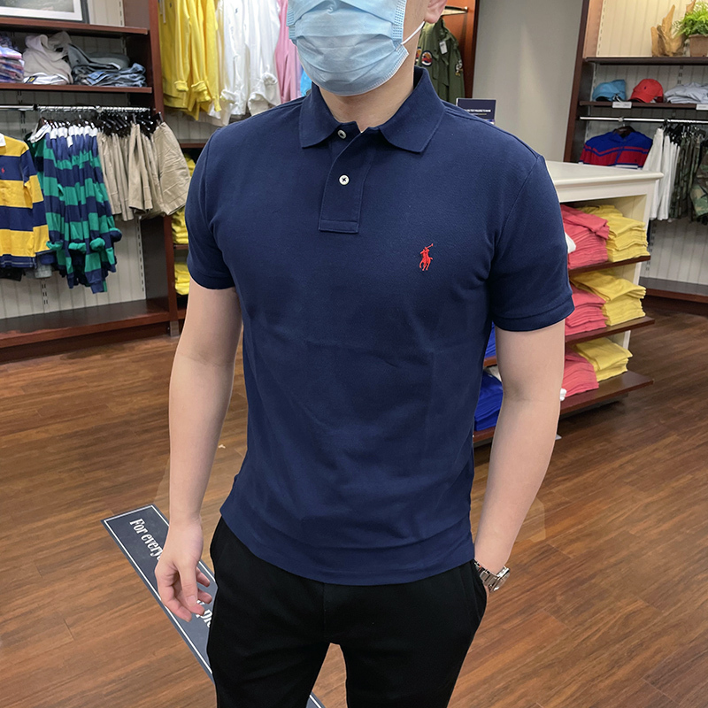 Polo Ralph Lauren Men's Summer Business Casual Pure Cotton Solid Color Short-Sleeved Polo Shirt