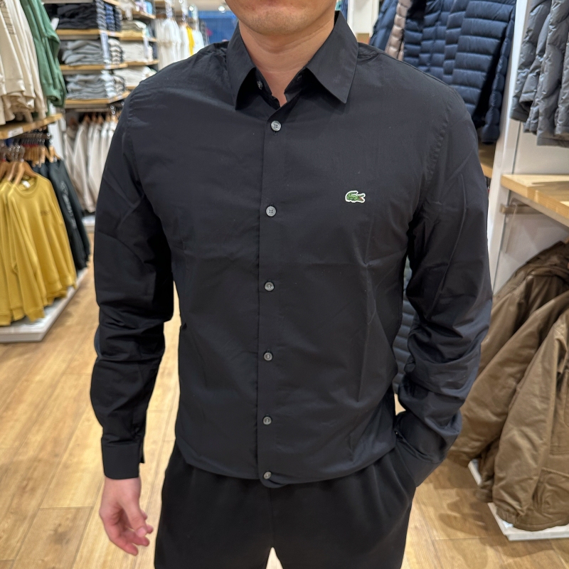 Lacoste French Crocodile Men's Spring New Business Casual Solid Color Simple Versatile Slim Long-Sleeve Shirt