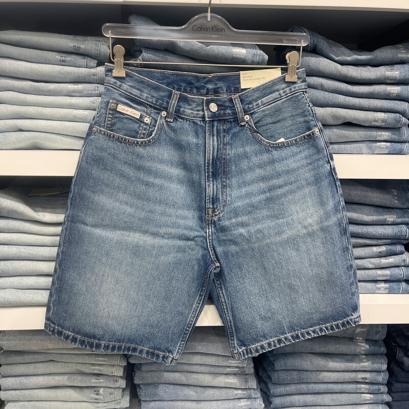 26 Summer New Ck Calvin Klein Men's Casual Washed Straight Denim Shorts 90S Short