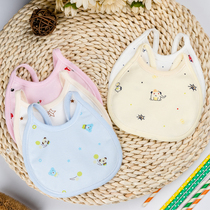 Newborn small bib Men and women baby lace-up saliva towel Pure cotton soft bib rice pocket summer round saliva towel