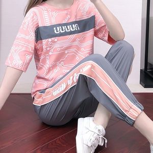 悦芳菲夏季时尚休闲运动俩件套装女