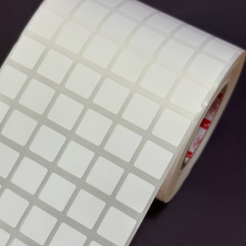 Copperplate Label Paper Self-Adhesive 12*12 Square Two-Dimensional Barcode Paper Synthetic Paper 1.2*1.2cm Waterproof Label