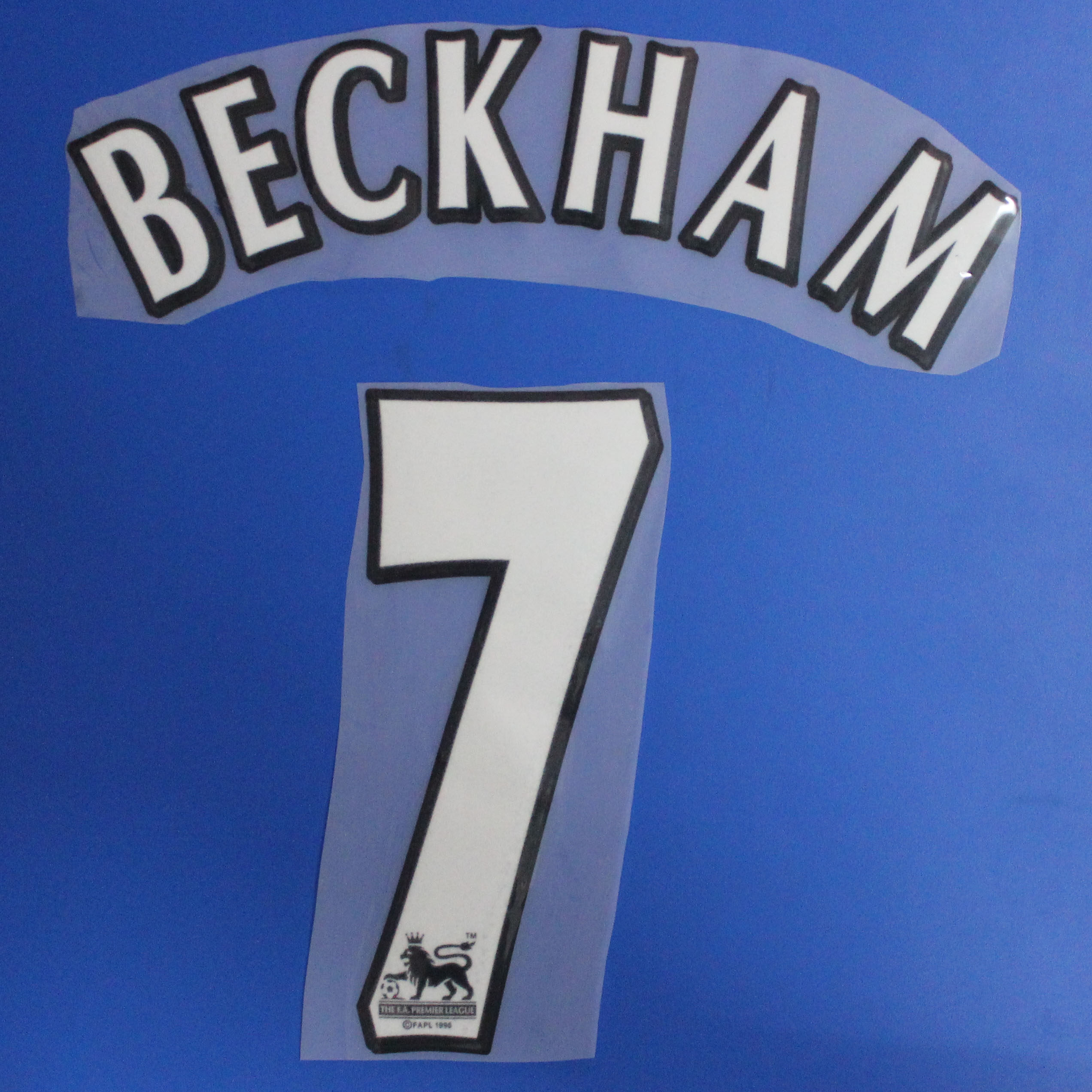 Jersey number Premier League white black retro flocking star: Beckham flocking number