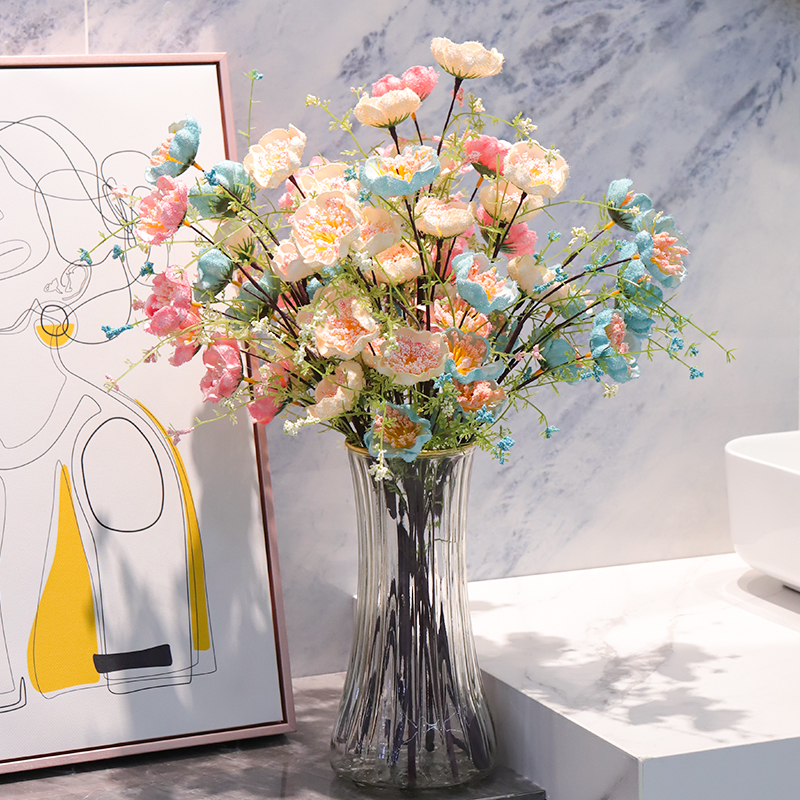 軽くて高級なツツジの造花飾り、造花のリビングルームのテーブルブーケ飾り、フラワーアレンジメント、ホームフラワーデコレーション