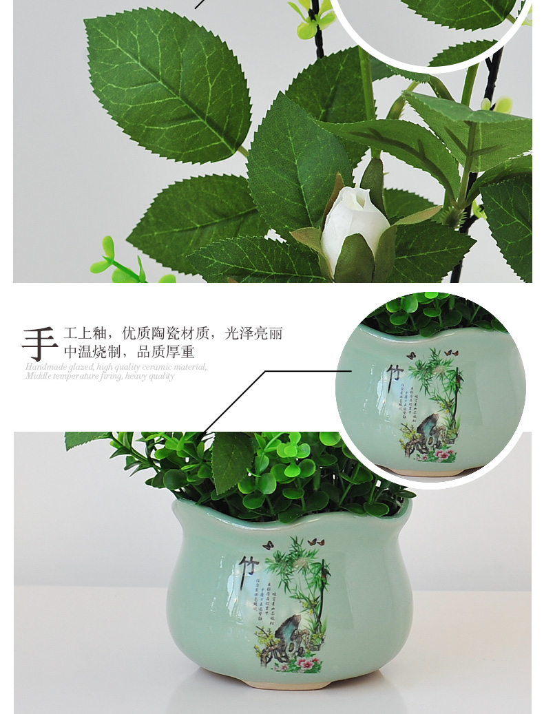Hoa hồng giả hoa mô phỏng trồng hoa đặt trang trí phòng khách nhà trong nhà TV tủ cây cảnh trang trí hoa trang trí - Hoa nhân tạo / Cây / Trái cây hoa mẫu đơn giả