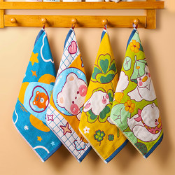 Pure Cotton Gauze Large Square Towel for Home Use, Cartoon Baby Face Wash Towel, All-Cotton, Soft, Absorbent, Lint-Free, Children's Bath Towel