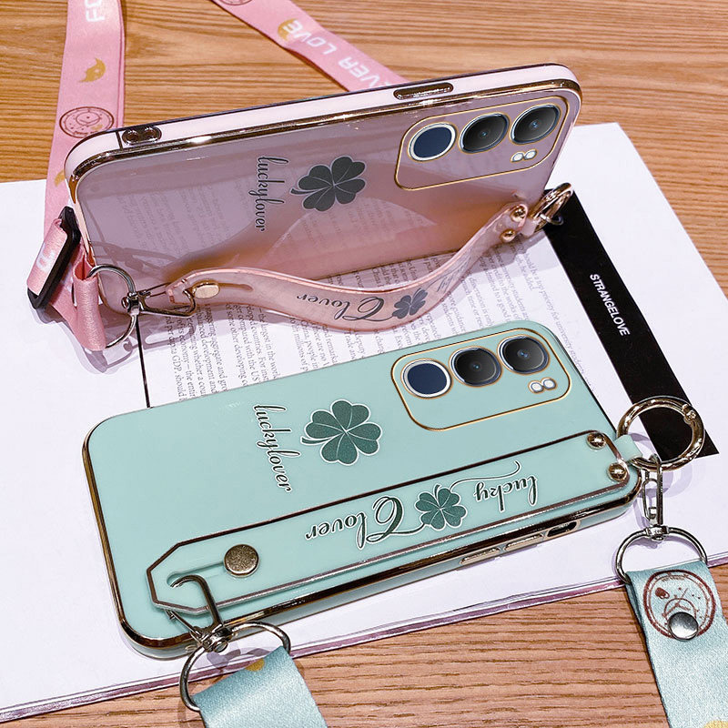 Suitable for Vivo Y50 Phone Case 5g Silicone Protective Cover Vivo Y50M Full Coverage Anti-Drop V2443A High-End Feel Vivo Soft Case Vivo Female 5g Wrist Strap Can Be Worn as a Lanyard Fresh and Simple New Style