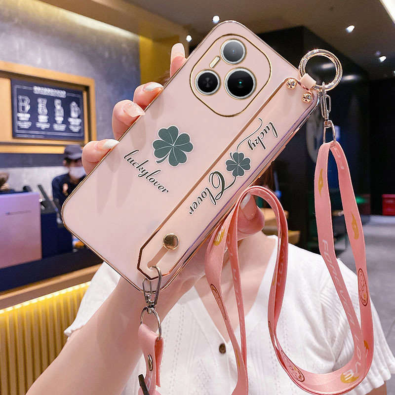 Suitable for Huawei Honor Power Phone Case Wrist Strap Dvd One An00 Protective Silicone Case Full Coverage Honor Anti-Drop Can Be Worn Crossbody Lanyard 80 Soft Case Powar New Style for Women Fresh Ins