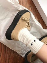 Bai Jingting co-named the same thick-soled platform shoes leather small white canvas vulcanized shoes womens casual height-increasing board shoes summer