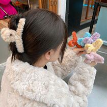 Korean hair clip back of the head hair grab clip Hair hair plush ins net red shark clip Hairy hair grab headdress fashion