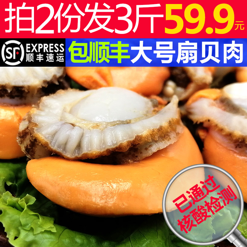 星渔 去壳新鲜熟冻扇贝肉 净重750g 双重优惠折后￥49.9顺丰包邮（拍2件）