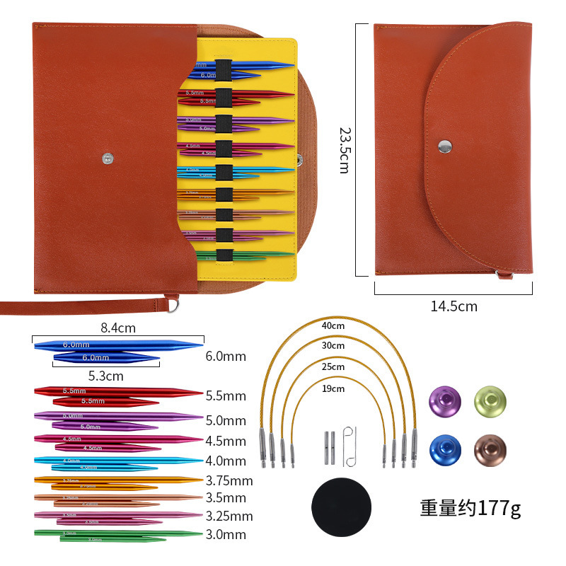 Colorful Detachable Knitting Needles, Long and Short Sleeves, Circular Needles, a Set of 9 Knitting Tools, 5.5+8.5 Set Colorful Detachable Knitting Needles, Long and Short Sleeves, Circular Needles, a Set of 9 Knitting Tools, 5.5+8.5 Set