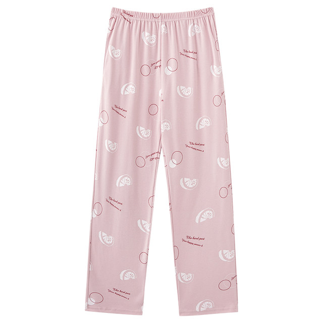 Langsha ພາກຮຽນ spring ແລະດູໃບໄມ້ລົ່ນ pajamas ຝ້າຍບໍລິສຸດຂອງແມ່ຍິງວ່າງຂະຫນາດໃຫຍ່ trousers ຝ້າຍບໍລິສຸດ summer ສາມາດ worn ນອກເຮືອນ pants ດູໃບໄມ້ລົ່ນແບບບາງໆ