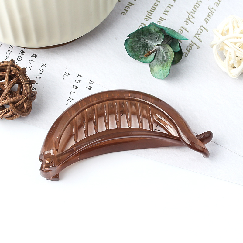 images 2:Han version of the hairpin goes out of the wild hair stamp female head ponytail clamped with banana clip simple cross clip headdress