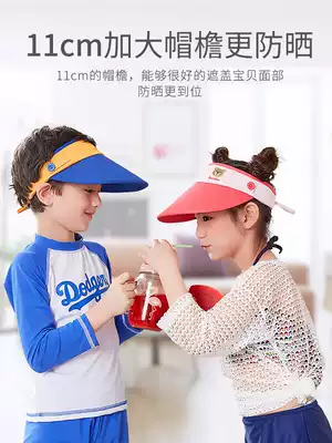 Children's hat boys summer sun hat baby sunscreen thin girl sun empty top big hat brim anti-UV tide
