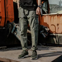 Thu đông thương hiệu quần yếm nhiều túi Yu Wenle nam thun eo thẳng quần thường quần short jean nam