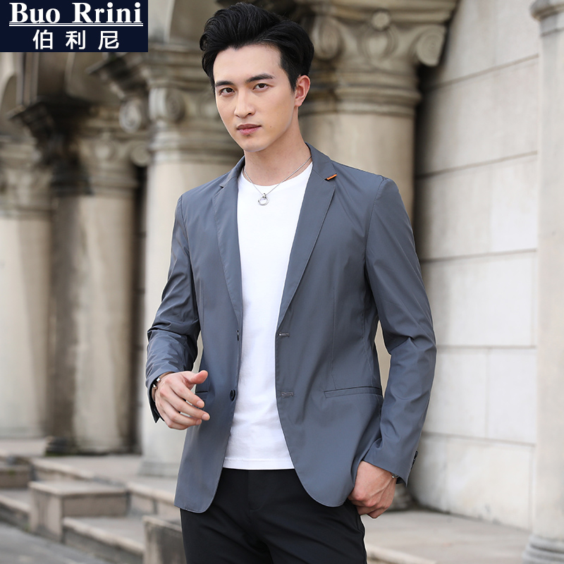 Spring Summer Casual Western Suit Jacket Men's Little West Furnishing Body Trend Handsome and Thin Single Piece Superior Sense Korean Version Blouse