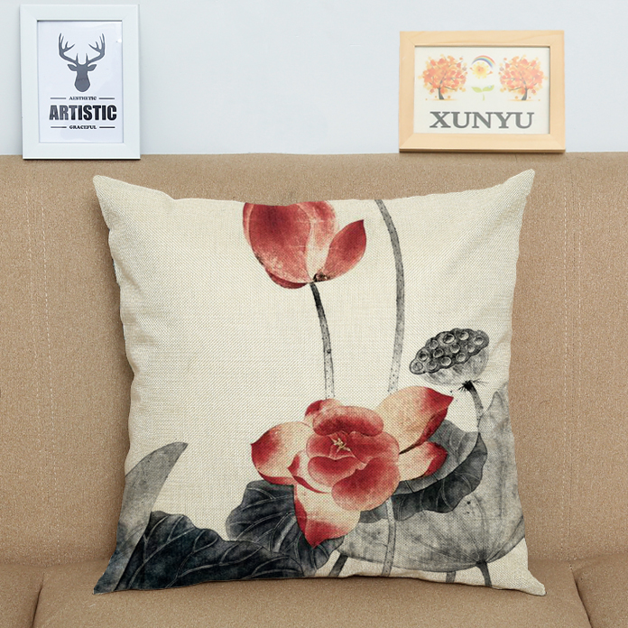 Gối in nhỏ phong cách nhiệt đới tươi lanh đệm văn phòng thắt lưng gối sofa gối phong cách Mỹ phòng khách trở lại - Trở lại đệm / Bolsters gối tựa ghế sofa