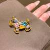 New Style Colorful Diamond Hollow Pony Brooch, Exquisite and High-End Brooch, Suit Coat Pin, Year of the Horse Zodiac Accessory for Women