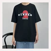 SC 22 Summer new letter printed short sleeve male trend ins loose Korean version casual black half sleeve compassionate