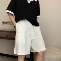 SC 21 summer solid color loose trend five-point sweatpants boys port wind ins all-match breathable casual shorts men