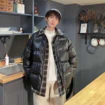 SC 20 winter burst cotton clothing fake two warm coats male ruffian handsome cotton coat trend ins thickened Korean version of the student