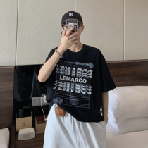 SC 21 summer Korean version personality printing pattern short-sleeved mens Hong Kong fashion trend ins loose casual T-shirt base shirt