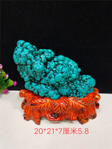  Value-added natural turquoise decoration rough stone Qishi emerald malachite teaching specimen office desk stone free
