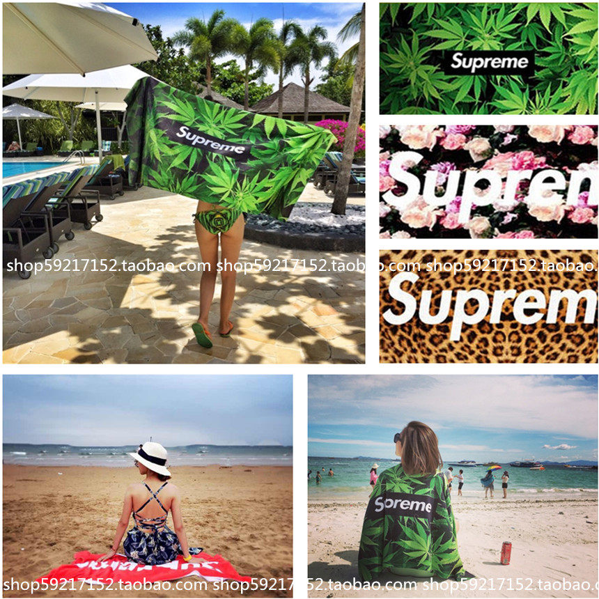European and American SUPREME beach towel beach towel sports fitness swimming sweat towel comfortable soft