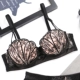 Missess sexy shell bra set thêu ren bên đồ lót nữ nửa phần dày tập hợp áo ngực nhỏ ngực