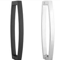 304 stainless steel shower room glass door large hand dumb black bathroom door tube bright light silver pair handle