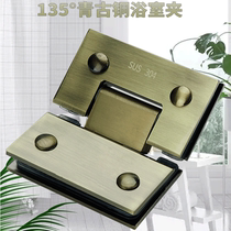304 thickened stainless steel bronze bathroom with wire drawn glaze without frame glass door clip 135 degree hinge