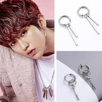 No ear pierced stud earrings Mens single temperament Korean personality creative hipster fake ear clip female net red Bundy street ear buckle