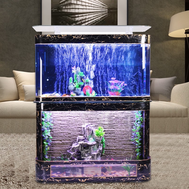 Large fish tank Aquarium Medium and large land and water tank Turtle box Household free-change water ecological glass landscaping turtle goldfish tank