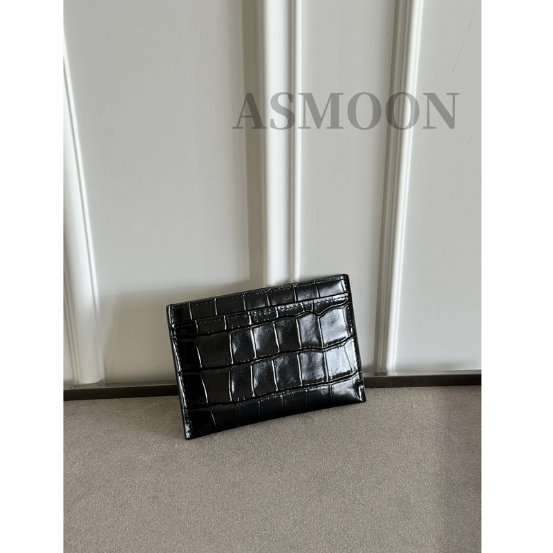 Asmoon Is High-End and Elegant! Exquisite and Compact Crocodile-Patterned Leather Card Holder Wallet