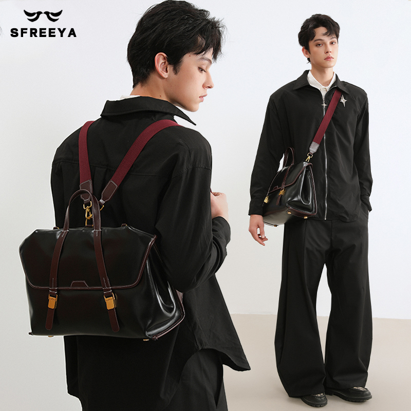 It's Freedom. Vintage Genuine Leather Backpack for Men, Large Capacity Leather Backpack for Men, Suitable for Commuting and Carrying a Laptop It's Freedom. Vintage Genuine Leather Backpack for Men, Large Capacity Leather Backpack for Men, Suitable for Commuting and Carrying a Laptop